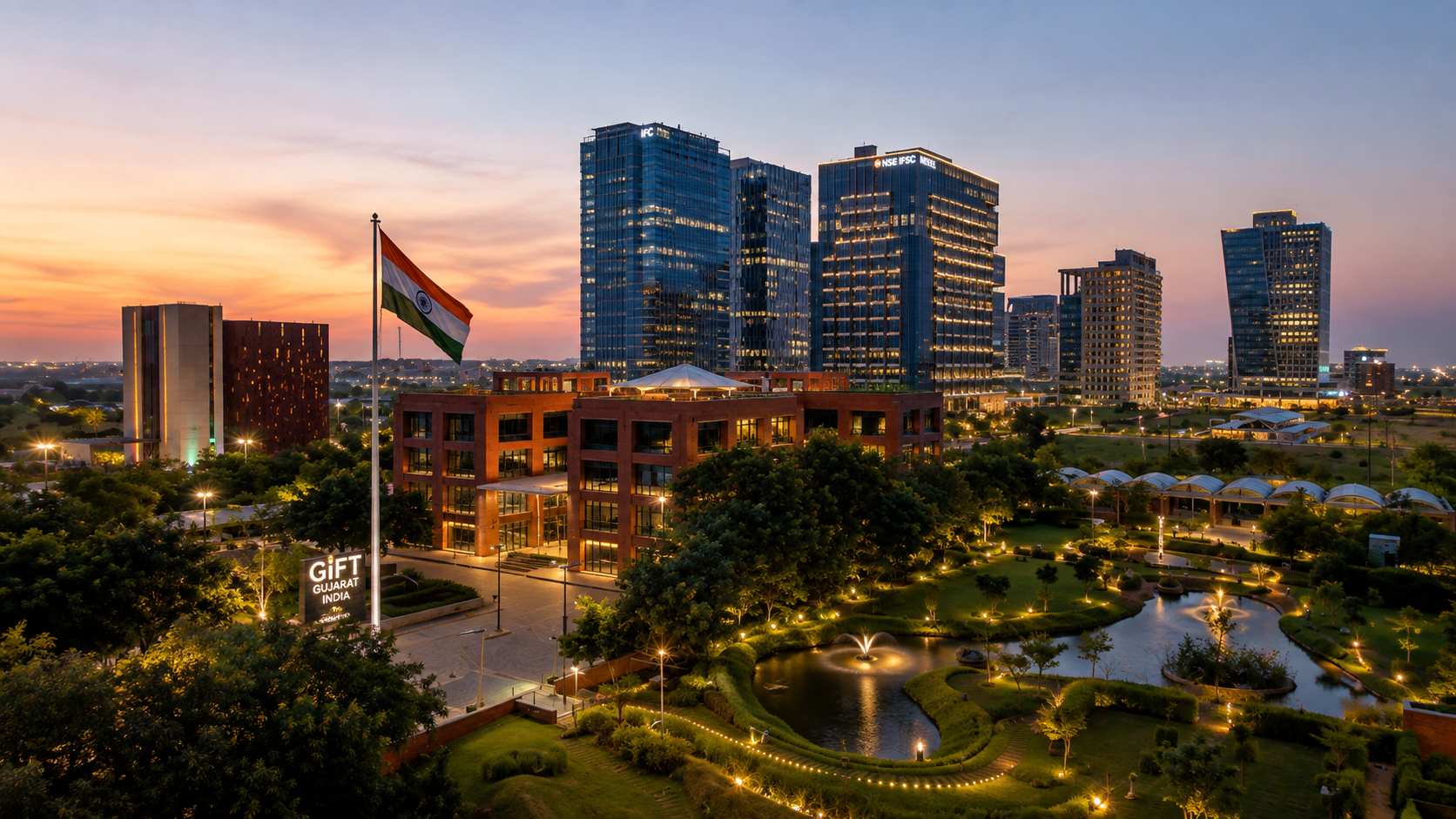 Modern towers in GIFT City, Gandhinagar